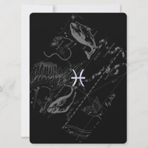 Chrome Style Pisces Zodiac Symbol auf Hevelius
