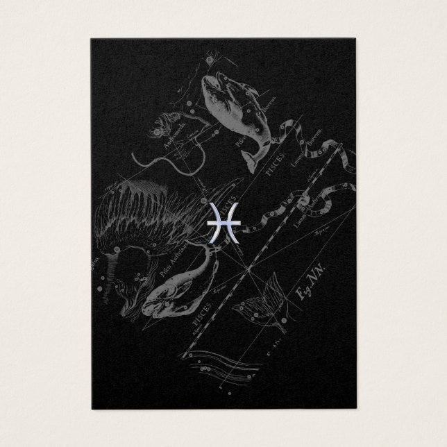 Chrome Style Pisces Zodiac Symbol auf Hevelius (Vorderseite)
