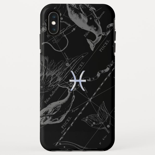 Chrome Style Pisces Zodiac-Zeichen auf Hevelius Case-Mate iPhone Hülle (Rückseite)
