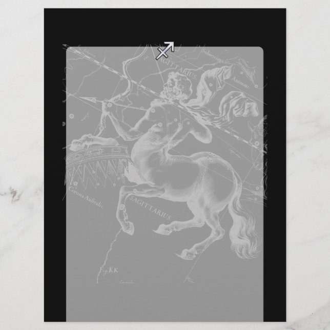 Chrome Style Sagittarius Zodiac-Zeichen auf Heveli (Vorderseite)