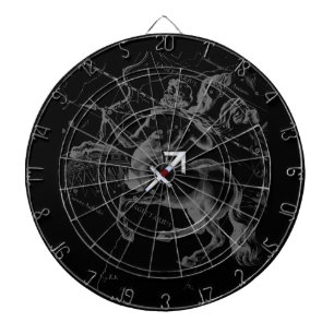Chrome Style Sagittarius Zodiac-Zeichen auf Heveli Dartscheibe