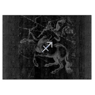 Chrome Style Sagittarius Zodiac-Zeichen auf Heveli Schneidebrett