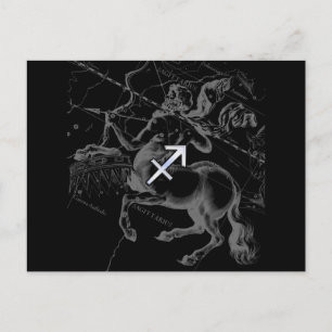 Chrome Style Schütze Sternzeichen auf Hevelius Postkarte