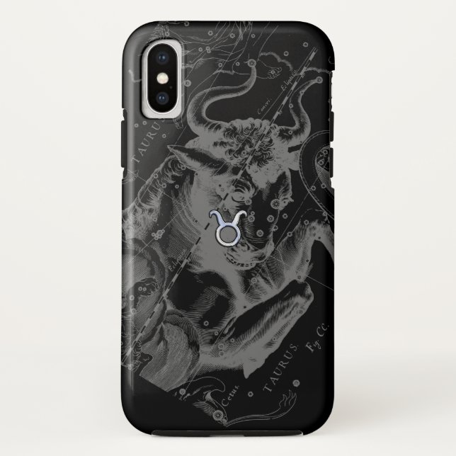 Chrome Style Taurus Zodiac-Zeichen auf Hevelius De Case-Mate iPhone Hülle (Rückseite)