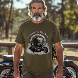 Chrome To The Bone | Vintage Biker Olive Drab T-Shirt
