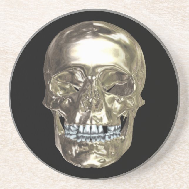 Chrome-Totenkopf-Coaster Getränkeuntersetzer (Vorne)