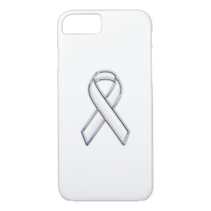 Chrome Trim Style White Ribbon Awareness iPhone 8/7 Hülle