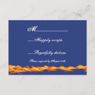 Chrome und Lace Biker Wedding RSVP Karte