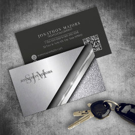 Chrome- und Stone-Monogramm-ID1042 Visitenkarte