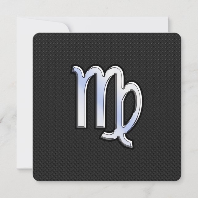 Chrome Virgo Zodiac Sign auf Schlangenhaut Stil (Vorderseite)