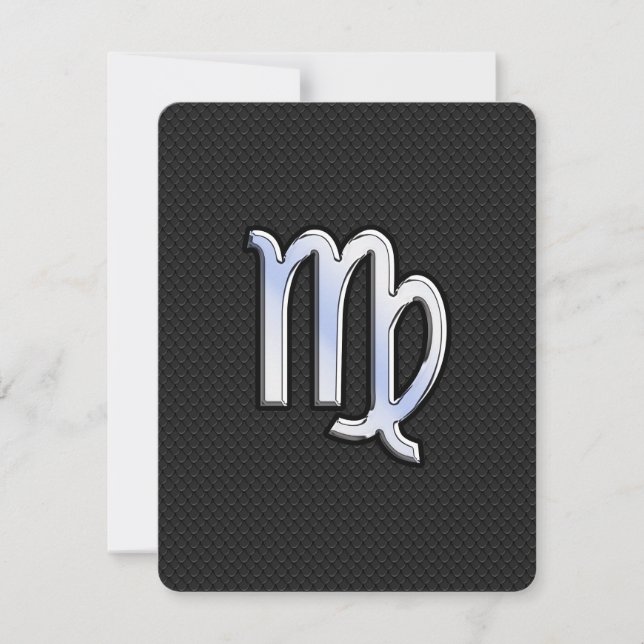 Chrome Virgo Zodiac Sign auf Schlangenhaut Stil (Vorderseite)