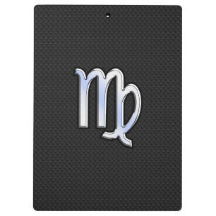Chrome Virgo Zodiac Sign auf Schlangenhaut Stil Klemmbrett