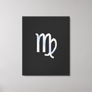 Chrome Virgo Zodiac Sign auf Schlangenhaut Stil Leinwanddruck
