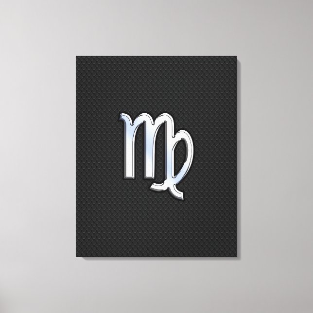 Chrome Virgo Zodiac Sign auf Schlangenhaut Stil Leinwanddruck (Vorderseite)