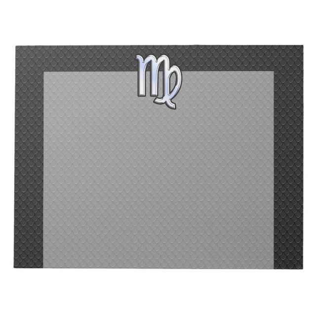 Chrome Virgo Zodiac Sign auf Schlangenhaut Stil Notizblock (Vorderseite)