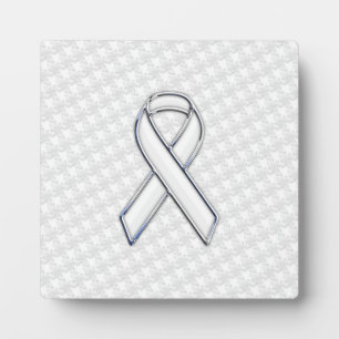 Chrome Weißes Band-Bewusstsein auf Hahnentrittmust Fotoplatte