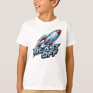 Chrome-Weltraumrakete startet durch T-Shirt