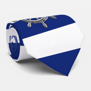 Chrome Wheel auf blauen Streifen der Nautical Mari Krawatte