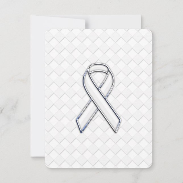 Chrome White Ribbon-Bewusstsein auf Schachbretter  (Vorderseite)