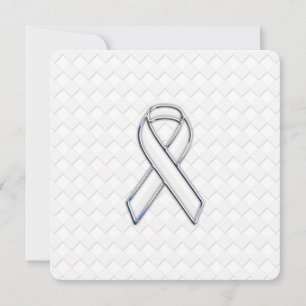 Chrome White Ribbon-Bewusstsein auf Schachbretter