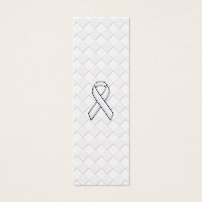 Chrome White Ribbon-Bewusstsein auf Schachbretter  (Vorderseite)