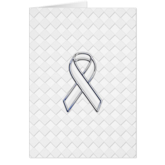 Chrome White Ribbon-Bewusstsein auf Schachbretter  (Vorne)