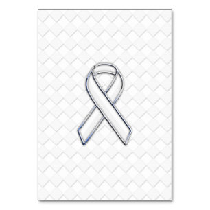 Chrome White Ribbon-Bewusstsein auf Schachbretter  Tischnummer