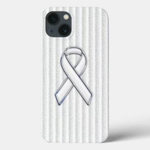 Chrome White Ribbon Bewusstsein in Granular Streif Case-Mate iPhone Hülle