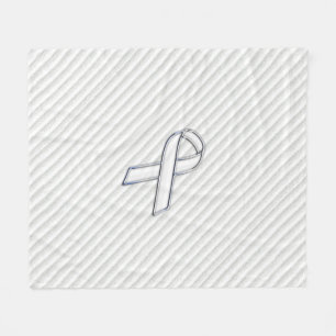 Chrome White Ribbon Bewusstsein in Granular Streif Fleecedecke