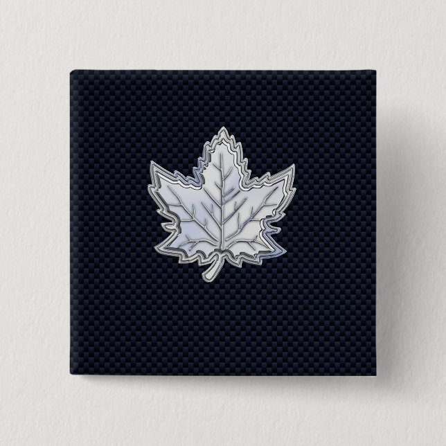 Chrome wie Ahornleaf aus schwarzem Kohlenstofffase Button (Vorderseite)