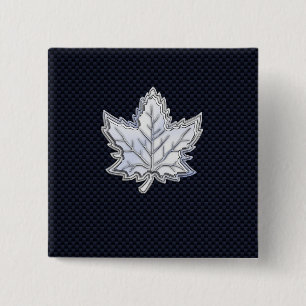 Chrome wie Ahornleaf aus schwarzem Kohlenstofffase Button