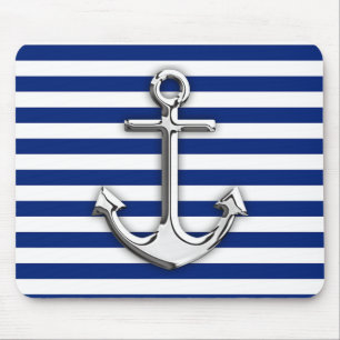 Chrome wie Ankerdesign auf Navy Stripes Mousepad