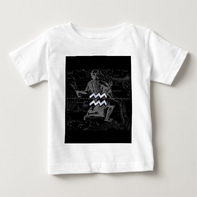 Chrome wie Aquarius-Zeichen auf Hevelius-Karte Baby T-shirt (Vorderseite)