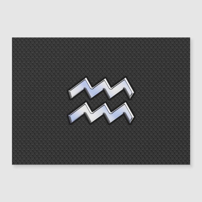 Chrome wie Aquarius Zodiac in der Schlangenhaut Magnetkarte (Vorderseite)