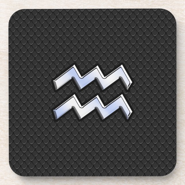 Chrome wie Aquarius Zodiac in der Schlangenhaut Untersetzer (Vorderseite)
