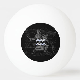 Chrome wie Aquarius Zodiac Symbol auf Hevelius Tischtennisball