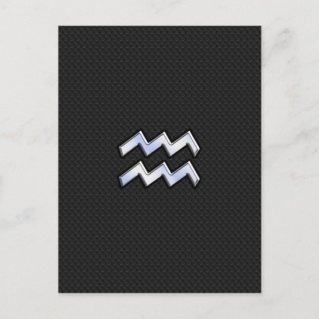 Chrome wie Aquarius Zodiac Symbol auf Schlange Postkarte (Vorderseite)
