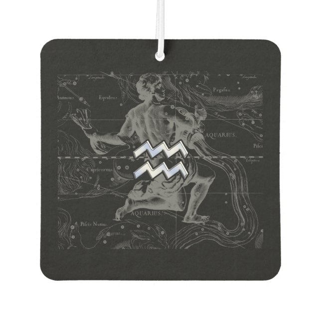 Chrome wie Aquarius Zodiac-Zeichen auf Hevelius 16 Autolufterfrischer (Vorderseite)