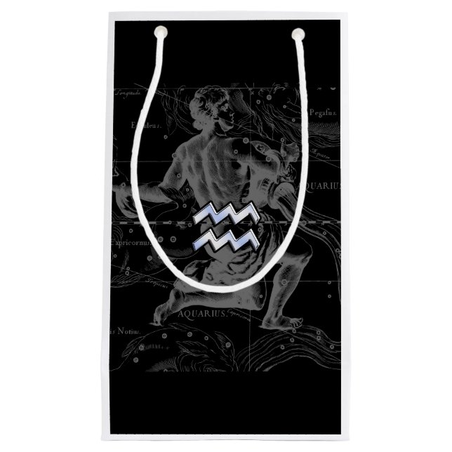 Chrome wie Aquarius Zodiac-Zeichen auf Hevelius 16 Kleine Geschenktüte (Vorderseite)