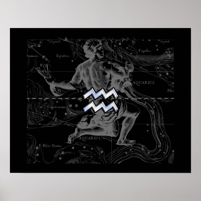 Chrome wie Aquarius Zodiac-Zeichen auf Hevelius Poster (Vorne)