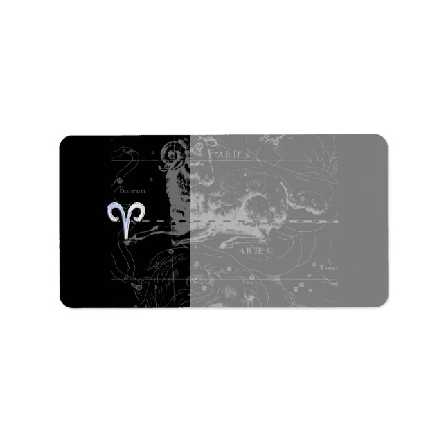 Chrome wie Aries Zodiac Signus Vintag Hevelius Adressaufkleber (Vorne)