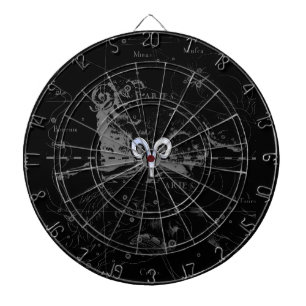 Chrome wie Aries Zodiac Symbol auf Hevelius 1690 Dartscheibe