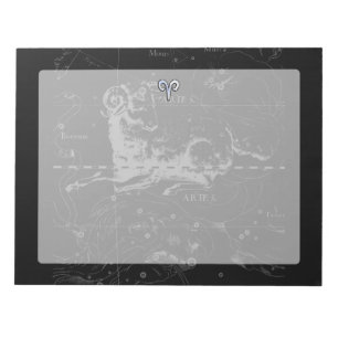 Chrome wie Aries Zodiac Symbol auf Hevelius 1690 Notizblock