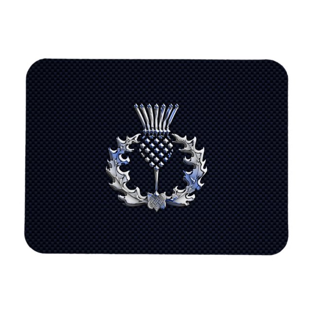 Chrome wie bei Carbon Fibre Print Scottish Thistle Magnet (Horizontal)