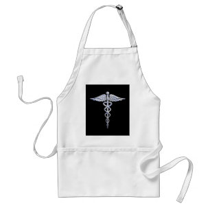 Chrome wie Caduceus Medical Symbol Black Decor Schürze