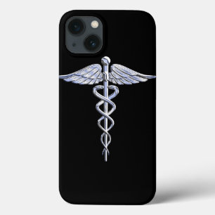 Chrome wie Caduceus Medical Symbol iPhone 13 Hülle