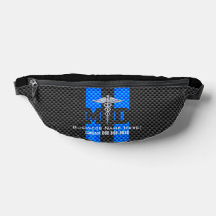 Chrome wie Caduceus Medical Symbol mit Text MD Bauchtasche