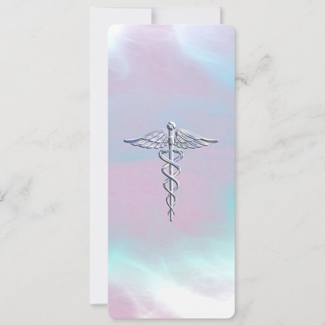 Chrome wie Caduceus Medical Symbol Mother Pearl (Vorderseite)