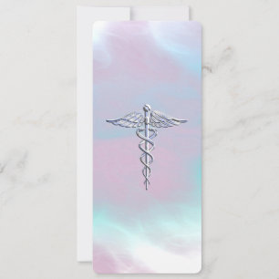 Chrome wie Caduceus Medical Symbol Mother Pearl