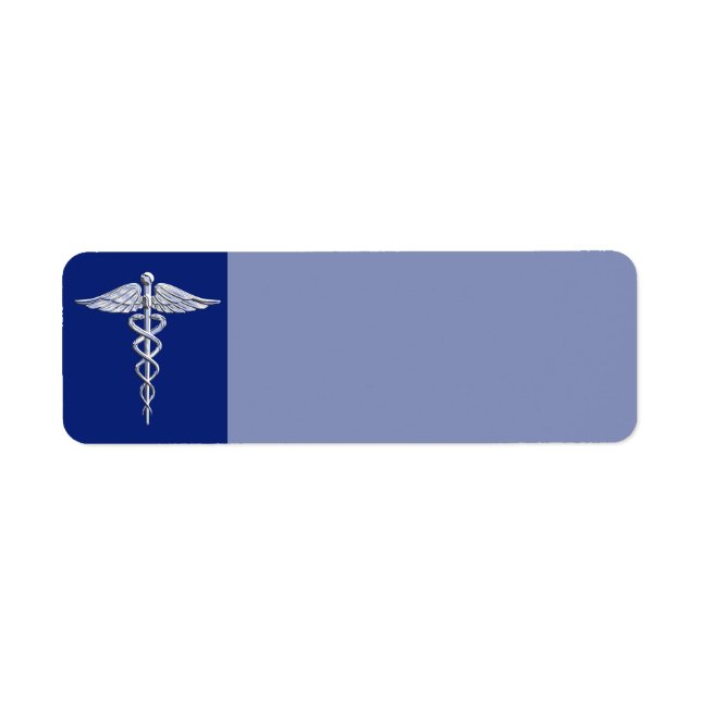 Chrome wie Caduceus Medical Symbol Navy Blue Deko (Vorne)